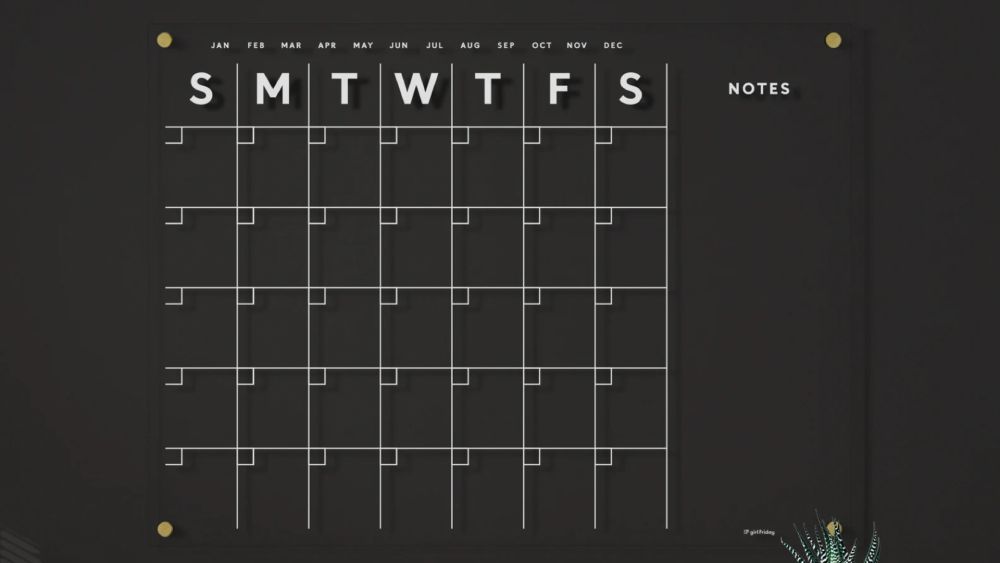 Acrylic Calendar Wall Mounted Organizer Dry Erase Wet Marker