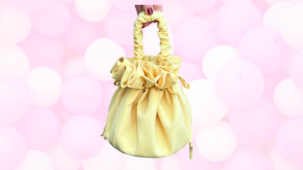 Yellow evening purse bag