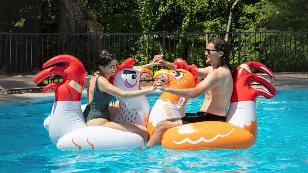 Chicken Fight pool game set a fun addition to your pool