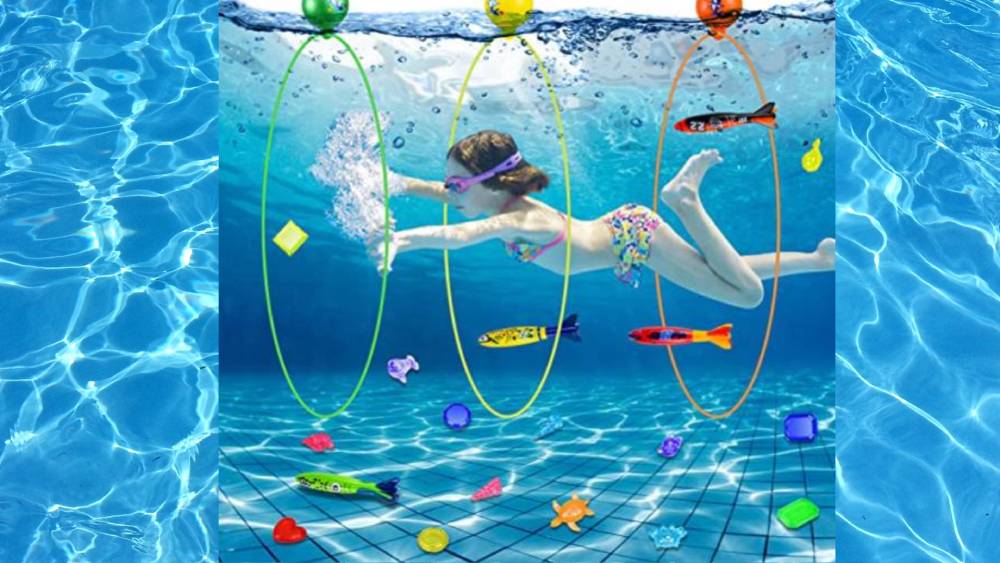 Swimming pool rings for underwater fun