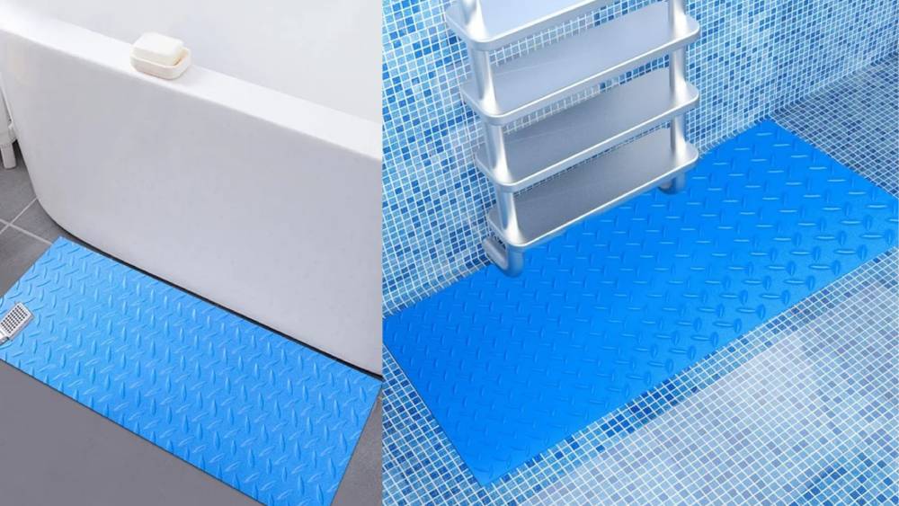 Non-slip swimming pool ladder mat for safe entry and exit