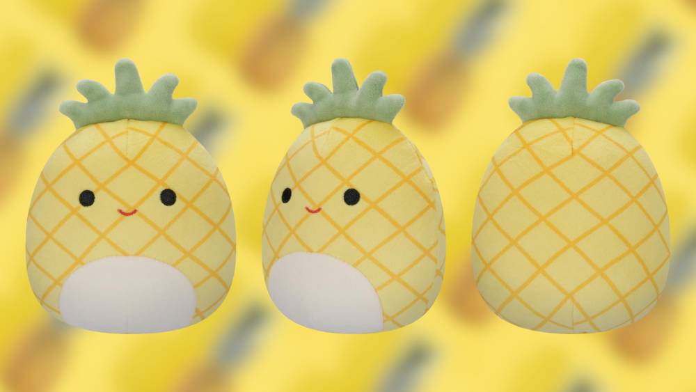 Squishmallow plush toy shaped like a friendly pineapple