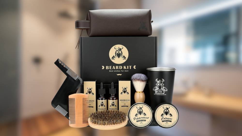 Beard grooming kit with essential tools