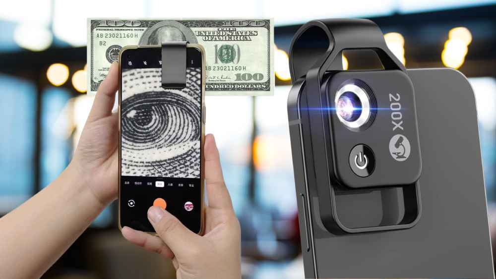 Smartphone Microscope with Polarizing Lens And LED Light