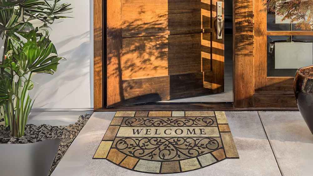 Welcome door mats made with rubber