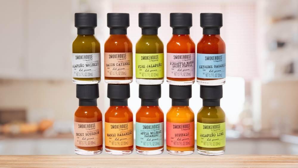Spicy gift set with different hot sauce flavors