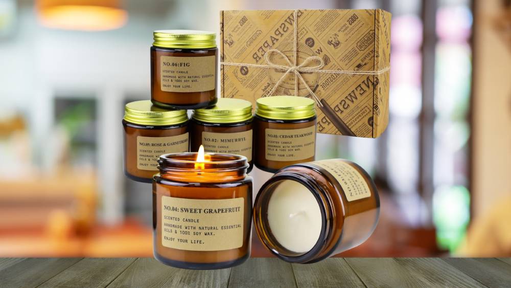 Relaxing aromatherapy candle gift set