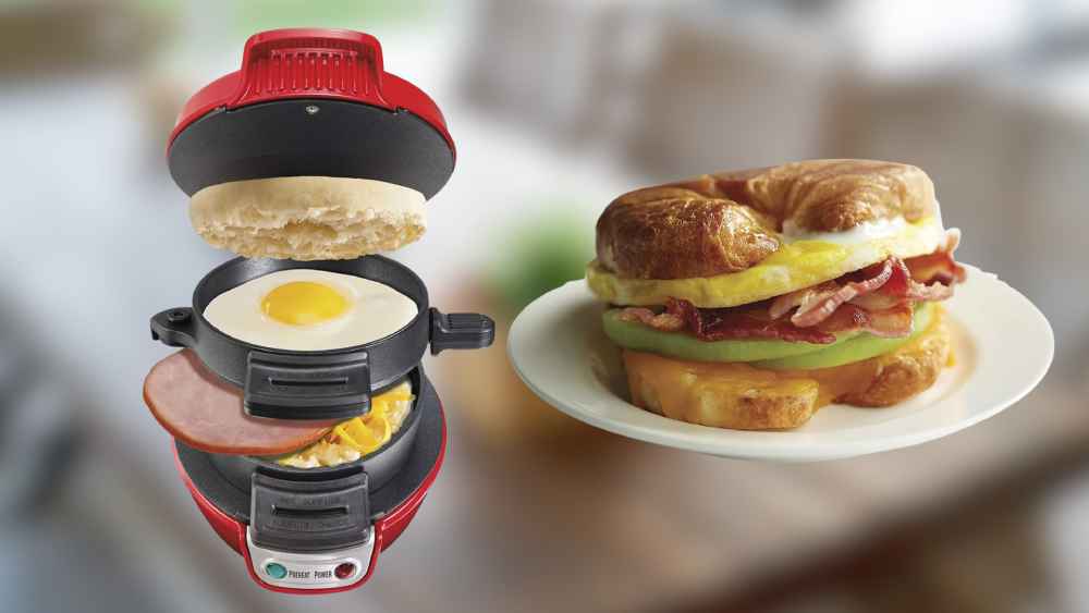 Breakfast Sandwich Maker with Egg Cooker Ring