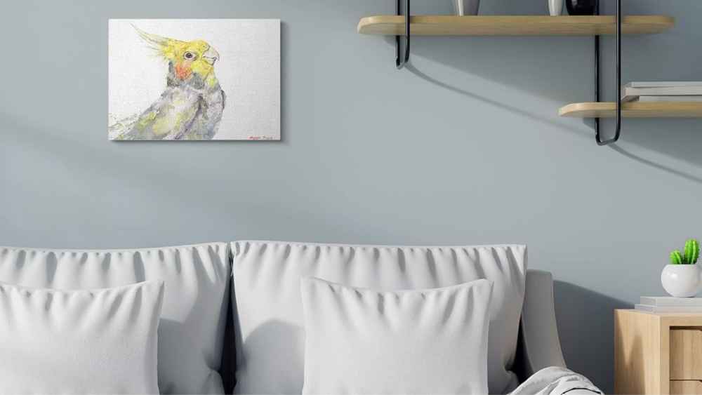 Cockatiel Bird Portrait Canvas Wall Art