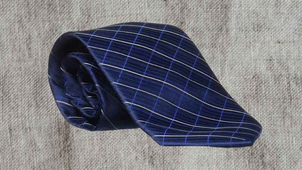 Calvin Klein Navy Tie Solid Lightly Textured