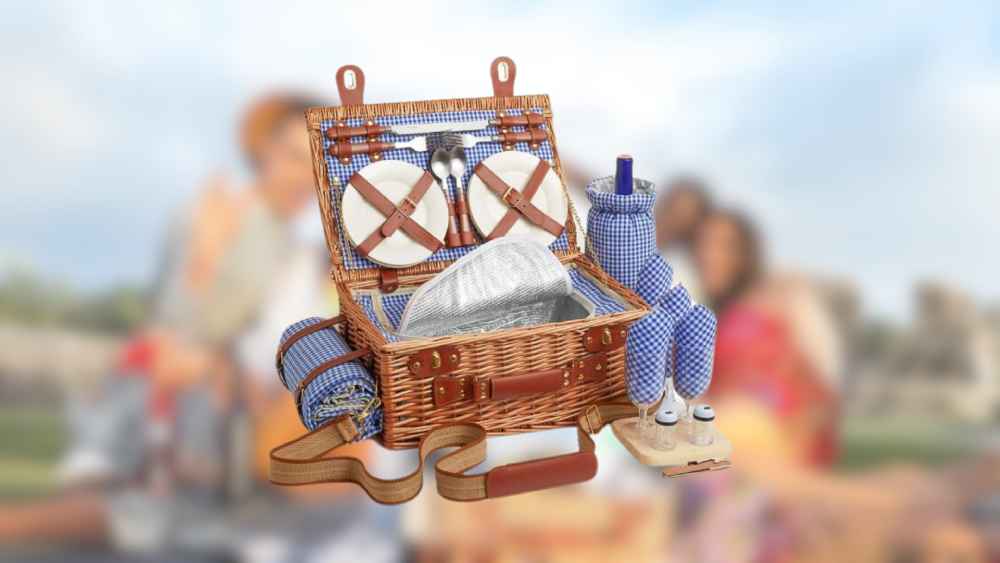 Picnic Basket Set with Cooler And Waterproof Blanket