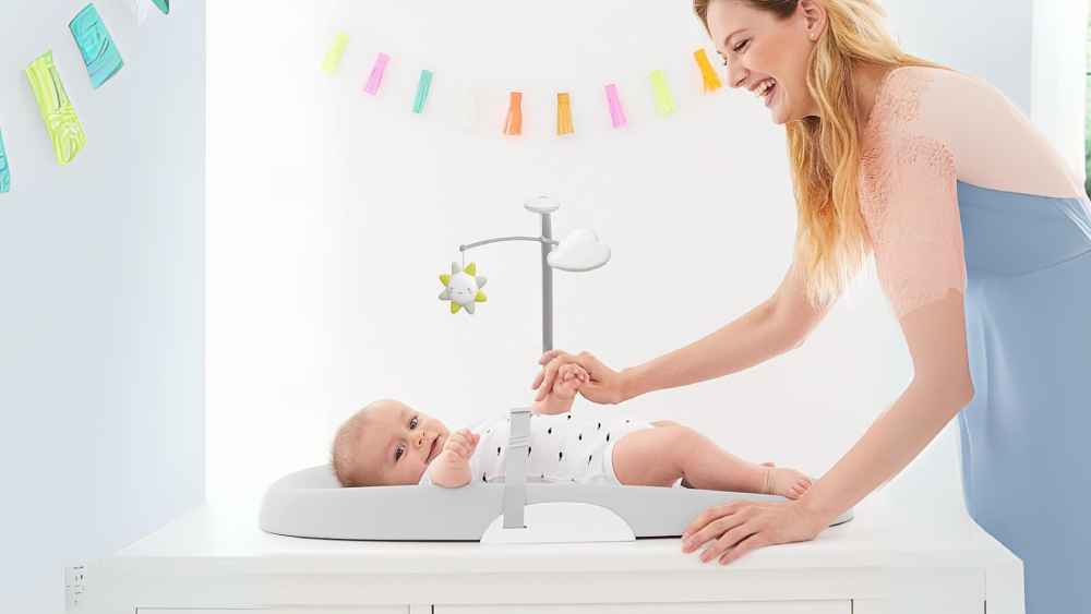 Baby Changing Pad With Non-skid base and Toy Bar
