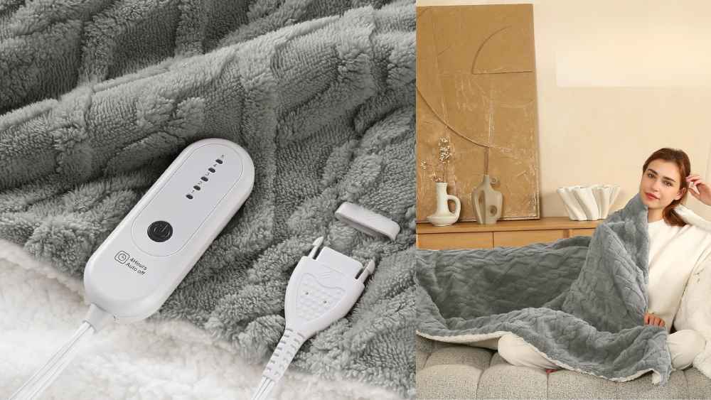 Heated Electric Throw Blanket Warm And Cozy