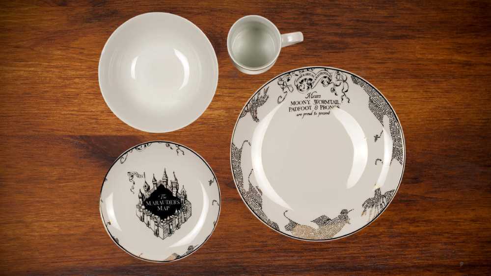 Marauders Map themed porcelain dinnerware set