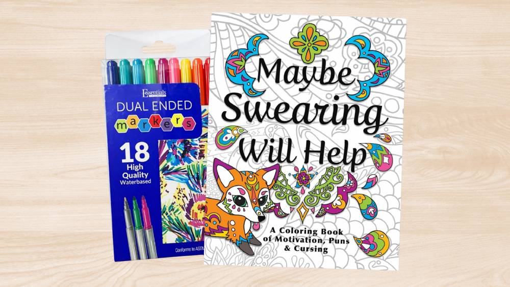 Adult coloring book with swears