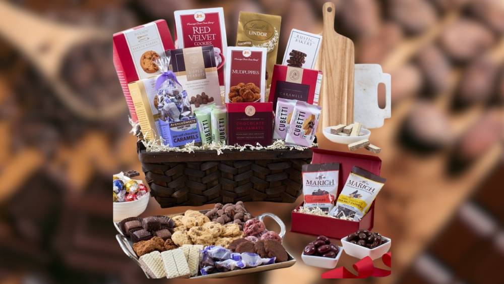 Chocolate gift basket with high-quality chocolates
