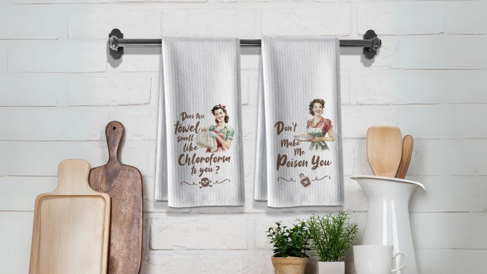 Dishcloth with funny print