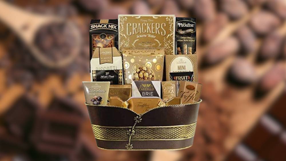 Chocolate gift basket with luxurious chocolates