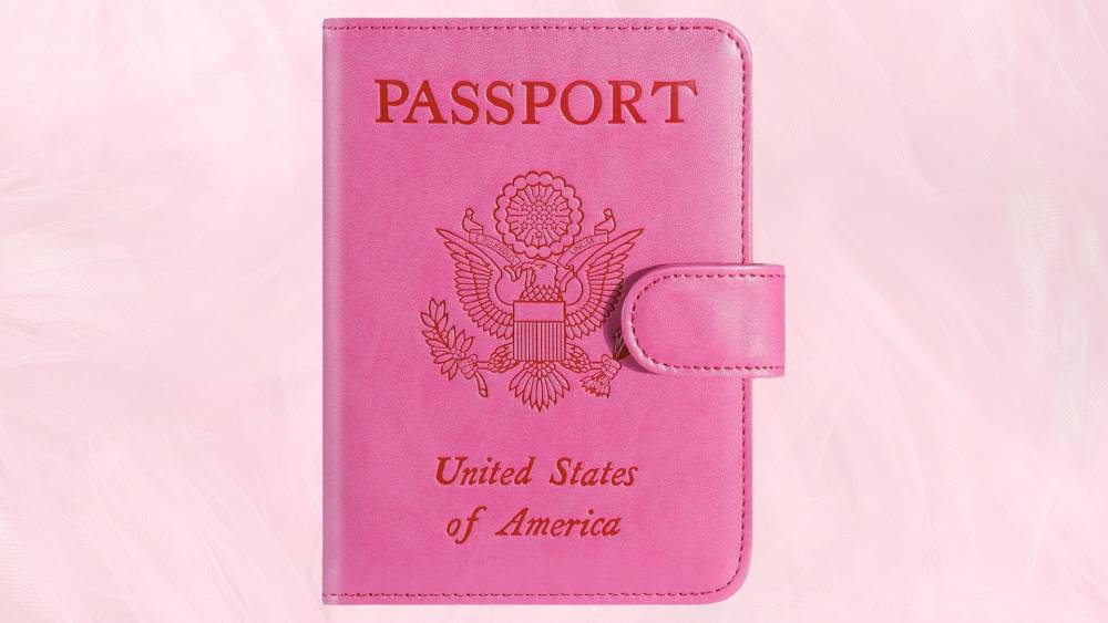 Pink customizable passport holder