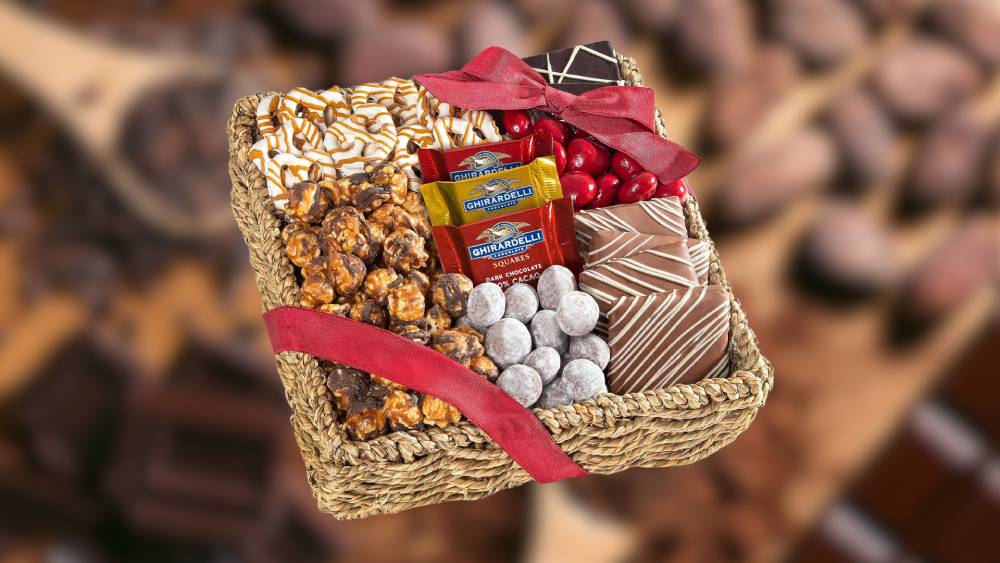 Chocolate gift basket irresistible mix of rich chocolates