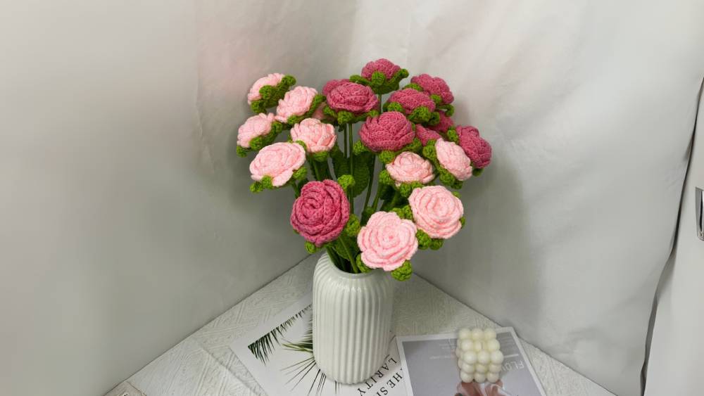 Crochet Rose Flower handcrafted