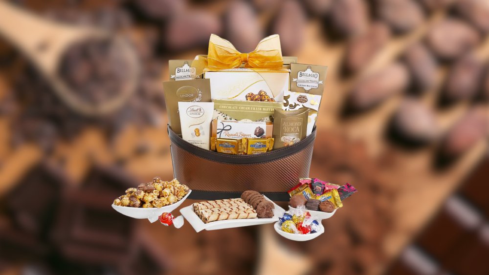 Alder Creek gift baskets with assorted treats and chocolates