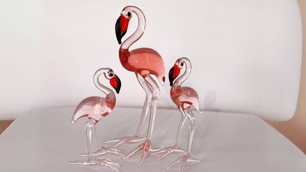 Band-blown Flamingo Figurine