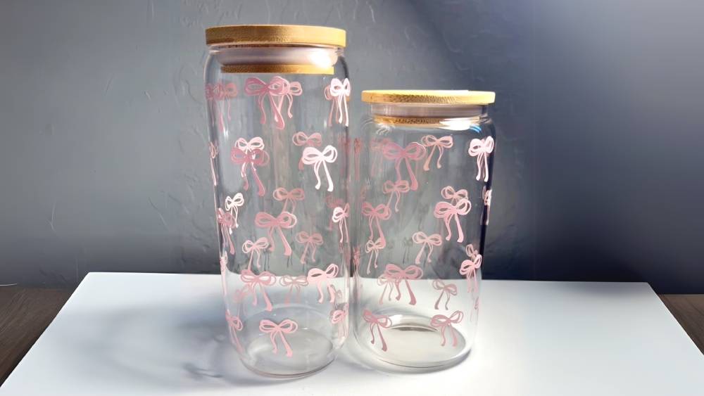 Libby cup with cute pink ribbons