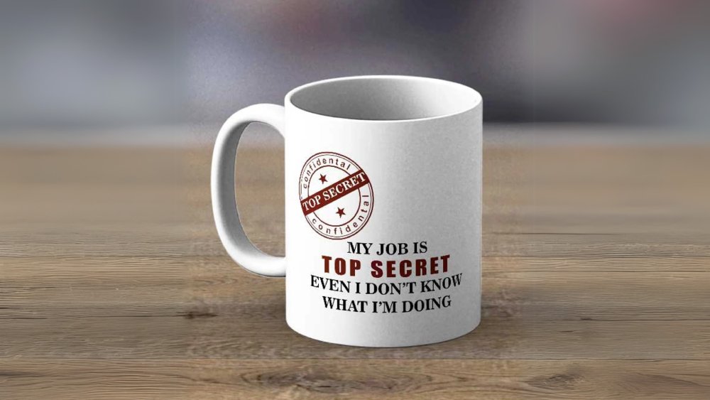 Top secret funny mug for coworker