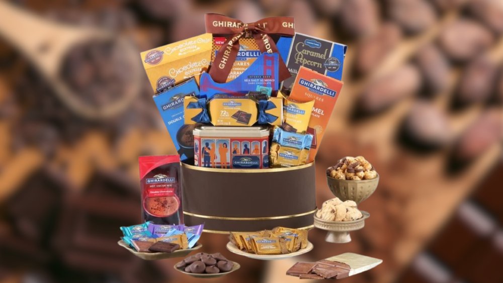 Gift basket with Ghirardelli’s finest chocolates