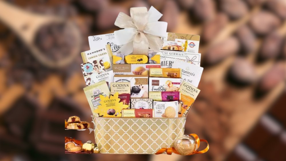 Chocolate gift basket with Godiva’s finest chocolates