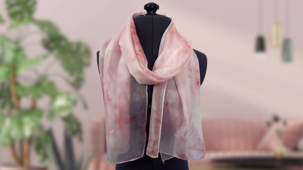 Baby pink delicate silk scarf