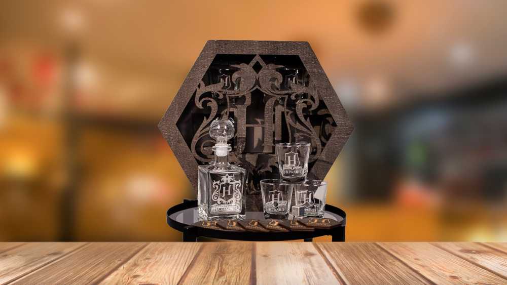 Custom Whiskey Decanter Set with Glasses