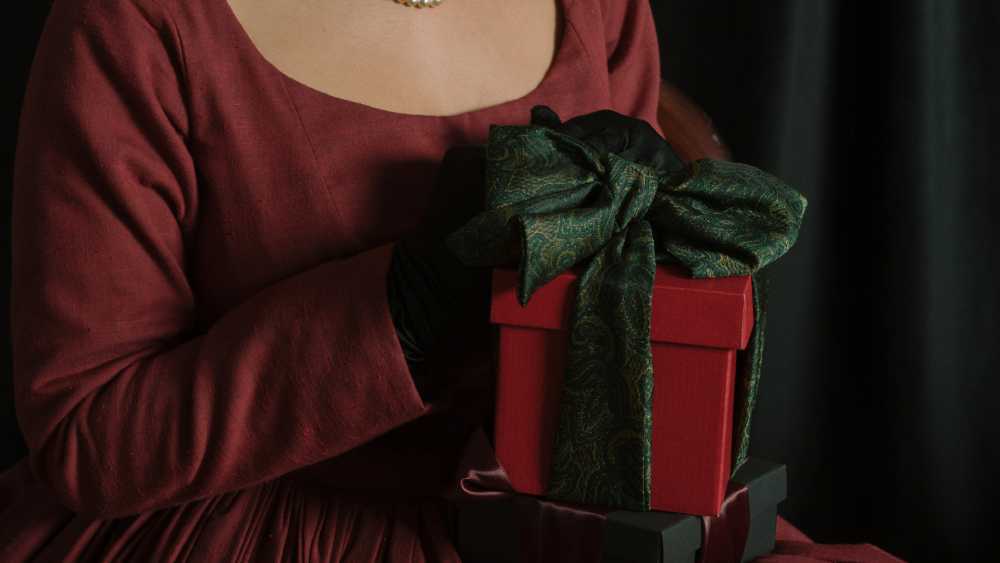 Gift wrapped with velvet ribbon