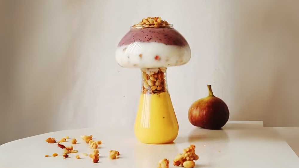 Mushroom shaped glass