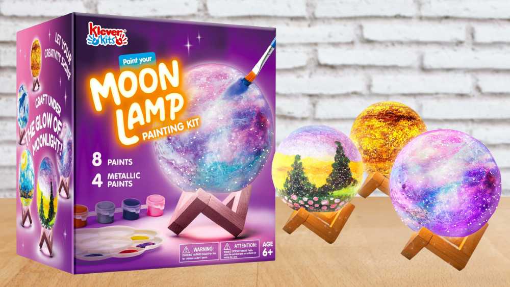 DIY paint moon lamp