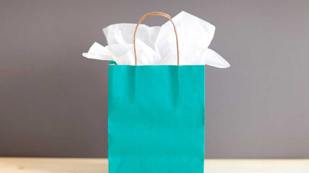 Gift bag with Tissue paper at the top