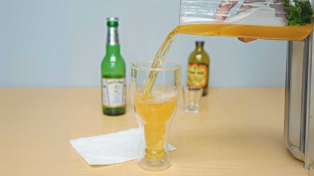 Upside down beer glass