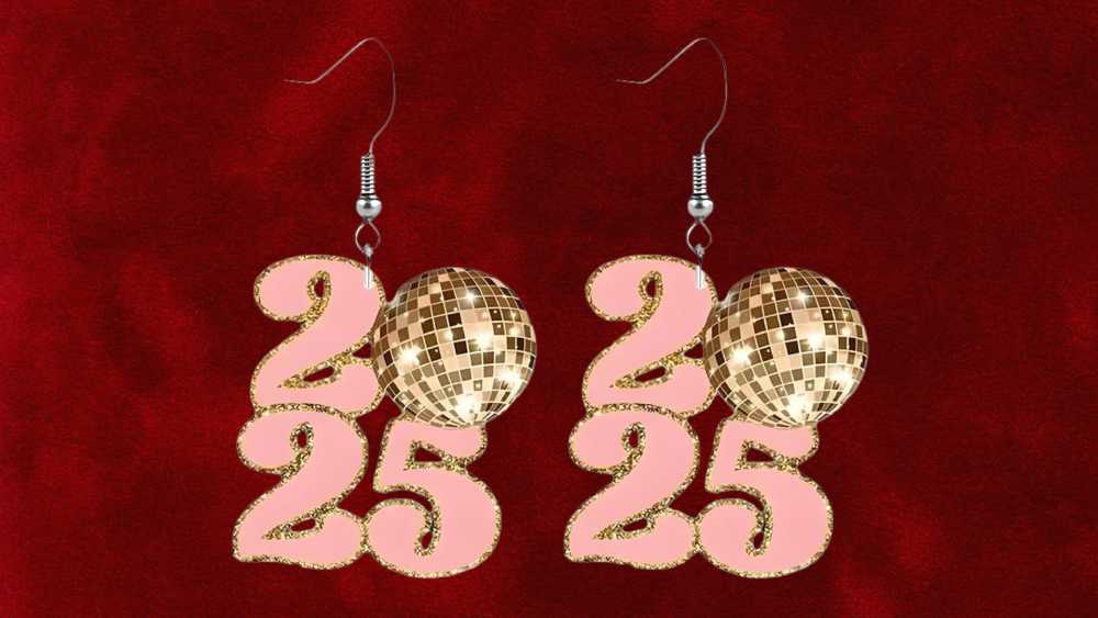 2025 earrings with disco ball