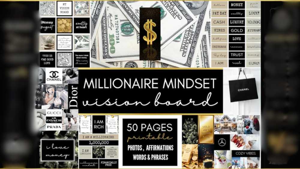 Millionaire Mindset vision board