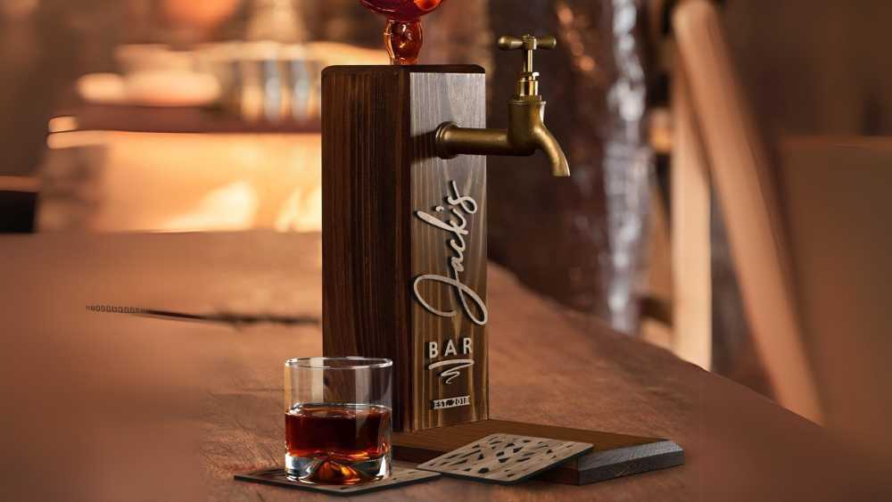 Custom Wooden Whiskey Dispenser with Name