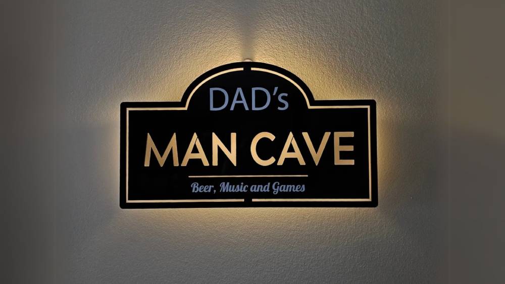 Custom man cave signs with lights