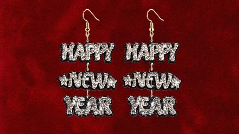 Happy new year danggling earrings
