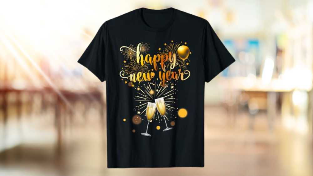 Happy New year with fireworks shirt