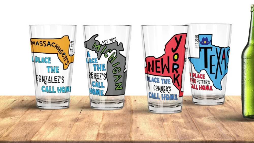 Home state beer glass