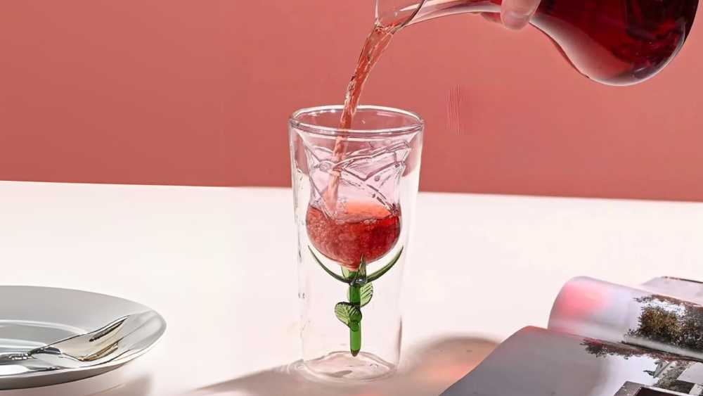 3D rose shape glass romantic touch