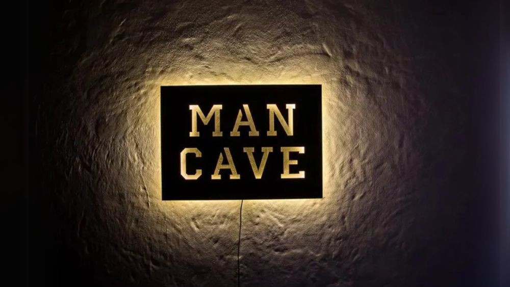 Matte black man cave design