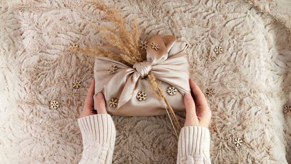 Gift wrapped by fabric