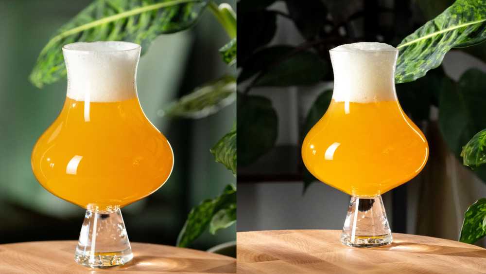 Juicy beer glass with solid foot