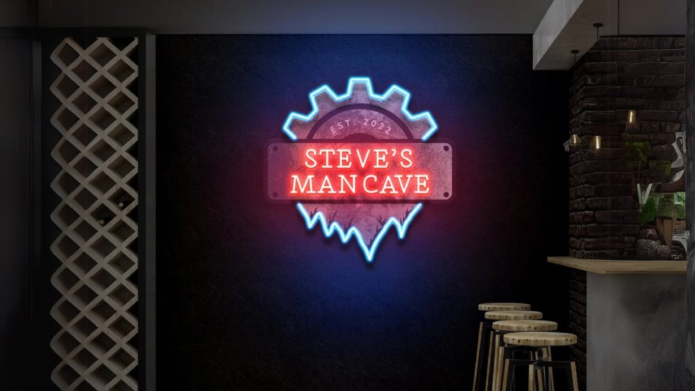 Led light custom man cave sign for wall